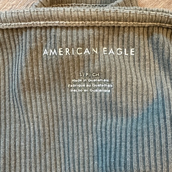American eagle - Lace Trim Ribbed Tank Top - green- size small - Picture 3 of 3